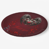 Ein atemberaubendes gotisches Herz Pappteller (Schrägansicht)