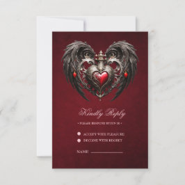 Ein atemberaubendes gotisches Herz RSVP Karte