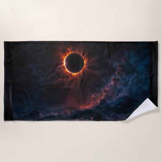 Ein atemberaubendes Sonnenbad Eclipse Kunst von Xz Strandtuch (Vorderseite)