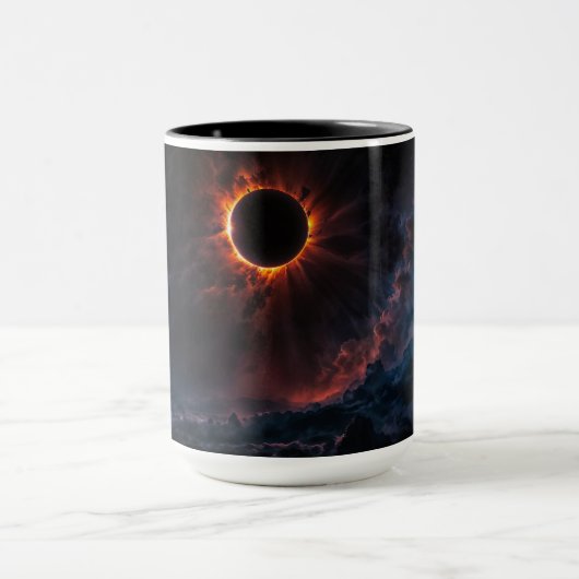 Ein atemberaubendes Sonnenbad Eclipse Kunst von Xz Tasse (Zentrum)