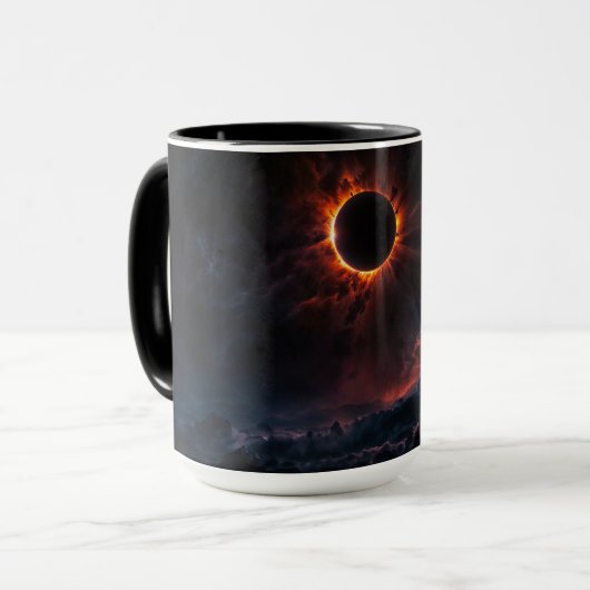 Ein atemberaubendes Sonnenbad Eclipse Kunst von Xz Tasse (Vorderseite Links)