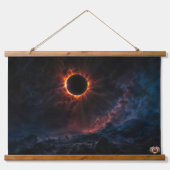 Ein atemberaubendes Sonnenbad Eclipse Kunst von Xz Wandteppich Mit Holzrahmen (Vorne)
