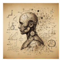 Ein auf einem Datenblatt überlagerter Mensch