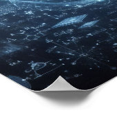 Ein auf einem Datenblatt überlagerter Mensch Poster (Ecke)