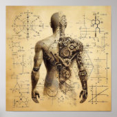 Ein auf einem Datenblatt überlagerter Mensch Poster (Vorne)