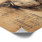 Ein auf einem Datenblatt überlagerter Mensch Poster (Ecke)