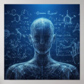 Ein auf einem Datenblatt überlagerter Mensch Poster (Vorne)