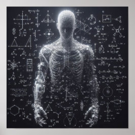 Ein auf einem Datenblatt überlagerter Mensch Poster