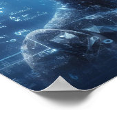 Ein auf einem Datenblatt überlagerter Mensch Poster (Ecke)