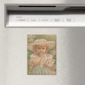 "Ein aufblühendes Ostern" Vintage-Illustration, ca Magnet (In Situ (Geschirrspüler))