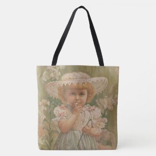 "Ein aufblühendes Ostern" Vintage-Illustration, ca Tasche