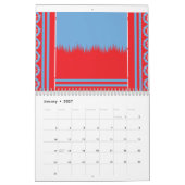 Ein auffallendes Muster in Rot und Blau, elegant e Kalender (Jan 2027)