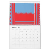 Ein auffallendes Muster in Rot und Blau, elegant e Kalender (Feb 2027)