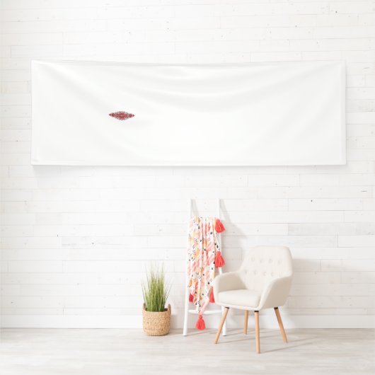 Ein auffälliges rotes und schwarzes Motiv auf weiß Banner (Insitu)