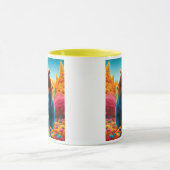 Ein aufgeblasener Bär, der auf seinen Hinterbeinen Tasse (Zentrum)