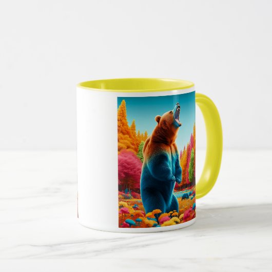 Ein aufgeblasener Bär, der auf seinen Hinterbeinen Tasse (VorderseiteRechts)