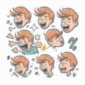 Ein Aufkleber für eine Gruppe von Charakteren, die (Vorderseite)