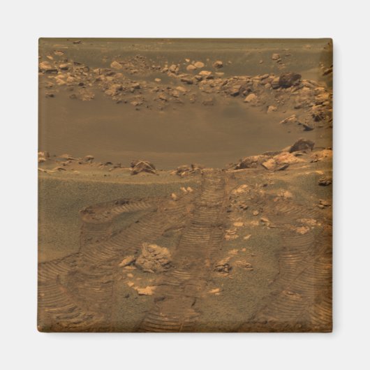 Ein Aufprallkrater in der Region Meridian Planum Magnet (Vorne)