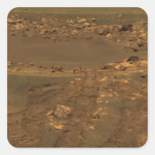 Ein Aufprallkrater in der Region Meridian Planum Quadratischer Aufkleber