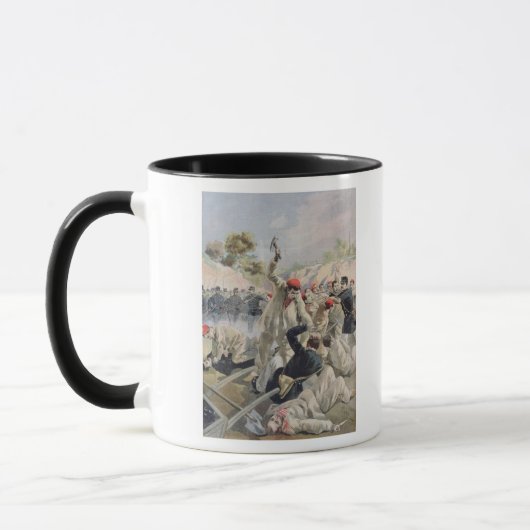 Ein Aufruhr der französischen Anarchisten in Tasse (Links)