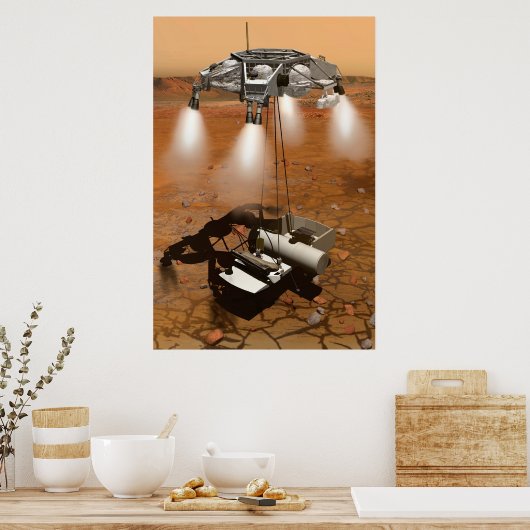 Ein aufsteigendes Fahrzeug Verlasse Mars. Poster (Küche)