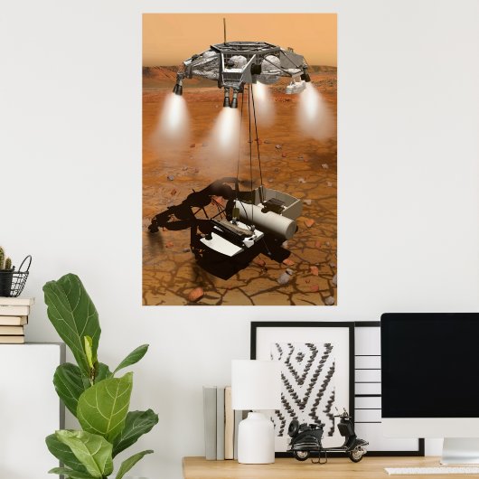 Ein aufsteigendes Fahrzeug Verlasse Mars. Poster (Heimbüro)