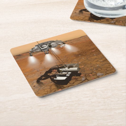 Ein aufsteigendes Fahrzeug Verlasse Mars. Rechteckiger Pappuntersetzer (angewinkelt)