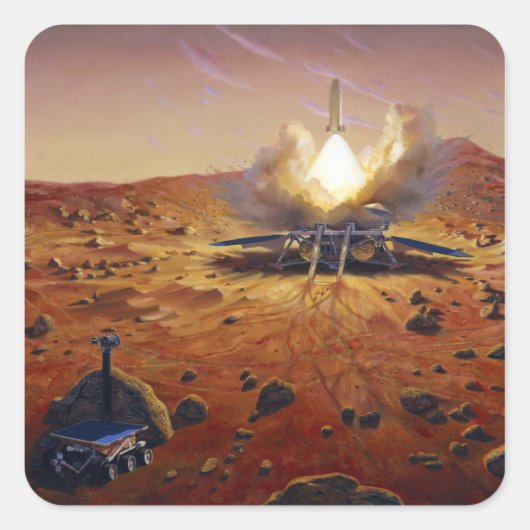 Ein aufsteigendes Mars Quadratischer Aufkleber (Vorderseite)