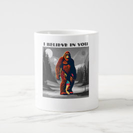 Ein aufstrebender Bigfoot-Charakter glaubt an Sie Jumbo-Tasse