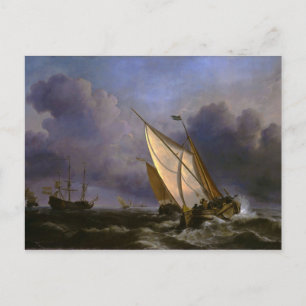 Ein aufstrebendes Gale von Willem Van de Velde von Postkarte