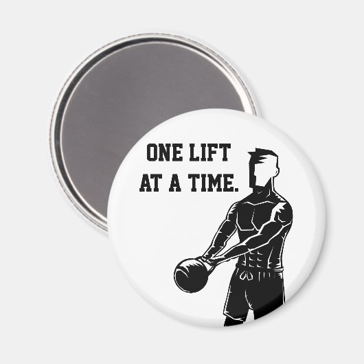 Ein Aufzug nach dem anderen Kettlebell Workout-Fit Magnet (Vorderseite/Rückseite)