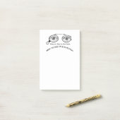 Ein Auge auf die Aufgabe behalten Post-it Klebezettel (Auf Schreibtisch)