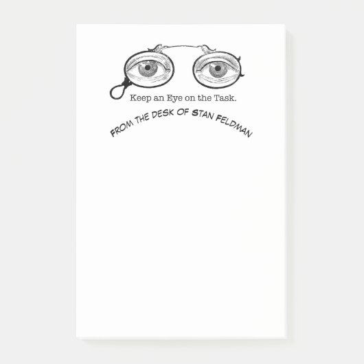 Ein Auge auf die Aufgabe behalten Post-it Klebezettel (Vorderseite)