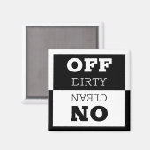 Ein/Aus Gebrauchsschild & sauber / Geschirrspüler Magnet (Vorderseite/Rückseite)