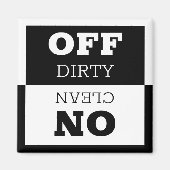 Ein/Aus Gebrauchsschild & sauber / Geschirrspüler Magnet (Vorne)