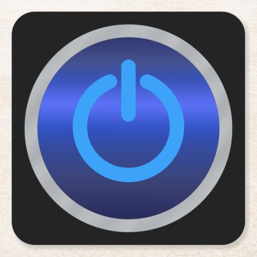 Ein/Aus-Taste Rechteckiger Pappuntersetzer (Vorderseite)