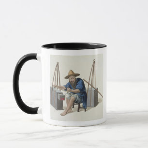 Ein Ausbesserer des Porzellans, überziehen 28 'vo Tasse