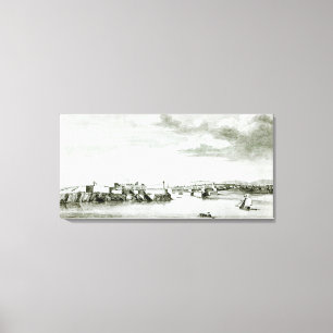 Ein Ausblick auf das Burgmuseum und die Stadt Moro Leinwanddruck