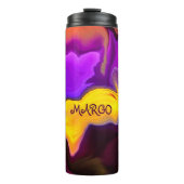 Ein Ausbruch von Lila und gelb Thermosbecher (Vorderseite)