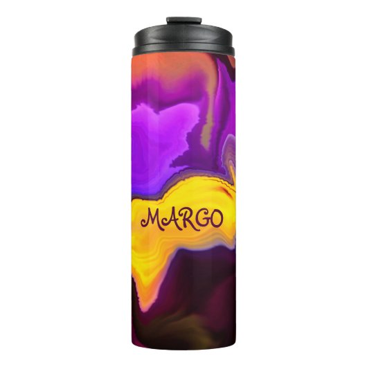 Ein Ausbruch von Lila und gelb Thermosbecher (Vorderseite)