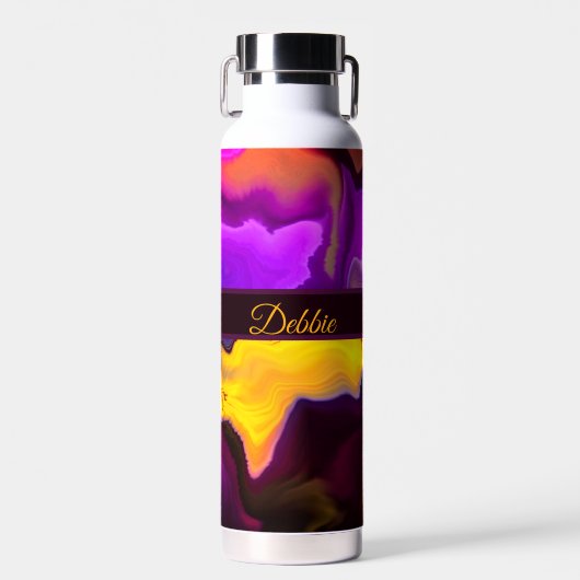 Ein Ausbruch von Lila und gelb Trinkflasche (Vorne)