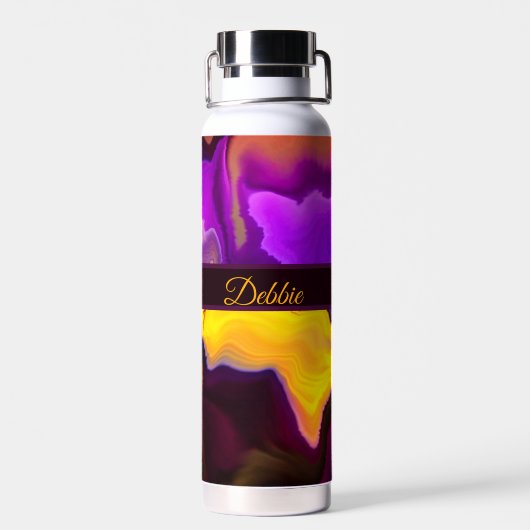 Ein Ausbruch von Lila und gelb Trinkflasche (Rückseite)