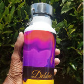 Ein Ausbruch von Lila und gelb Trinkflasche