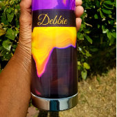 Ein Ausbruch von Lila und gelb Trinkflasche