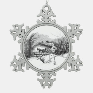Ein Ausflug durch den Central Park Snowflake Ornam Schneeflocken Zinn-Ornament