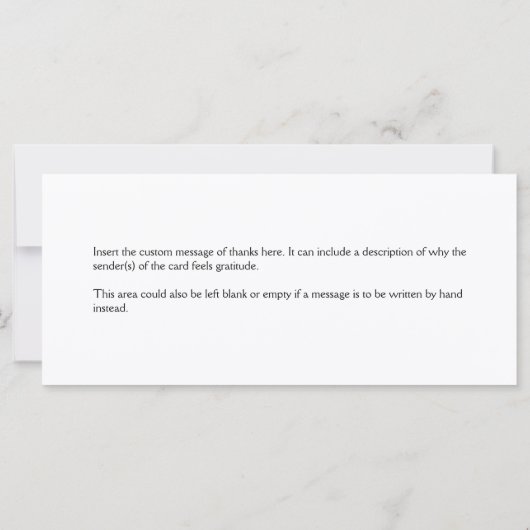 Ein ausgeklügeltes "Danke!" Karte (Rückseite)