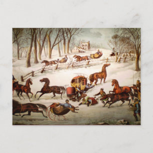 Ein Ausstreuen auf die Schneeferienkarte Feiertagspostkarte