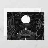 Ein Auto, das durch Wälder und Berge fährt Postkarte (Vorne/Hinten)