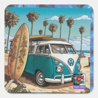 Ein Auto Quadratischer Aufkleber