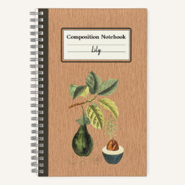 Ein Avocado auf einer Zweigstelle Personalisiert Notizblock